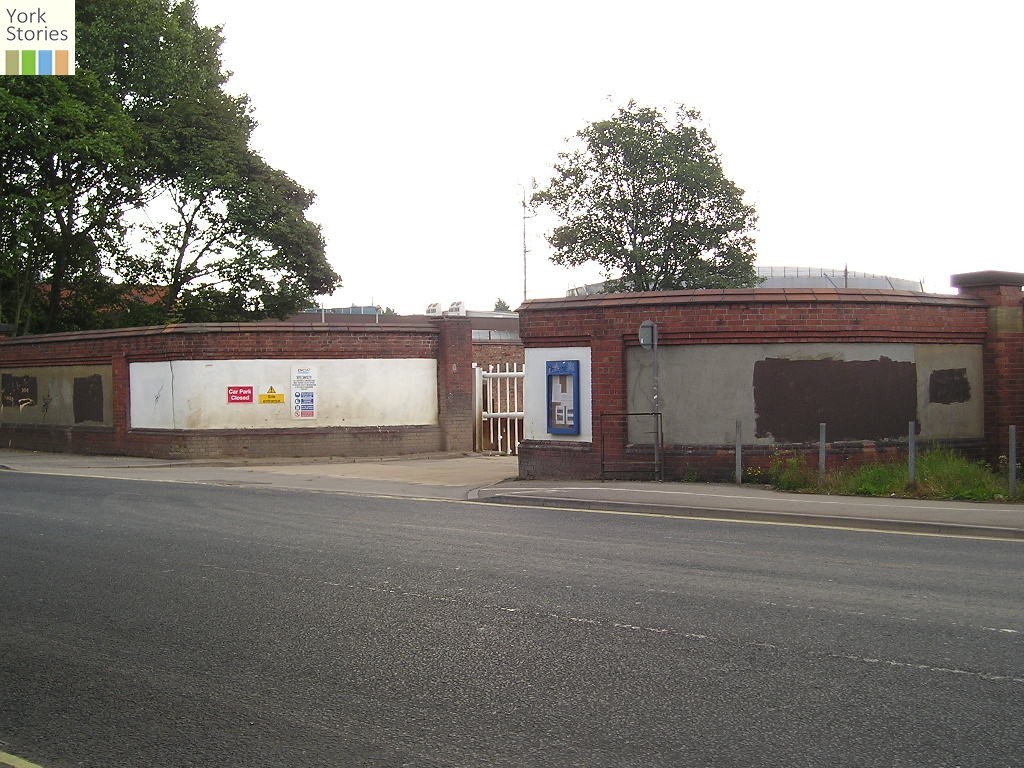 Remains of gasworks entrance, from Heworth Green, 15 Aug 2004